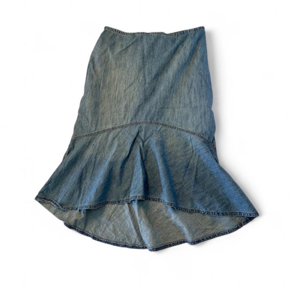 Ralph Lauren Blue High Low Denim Skirt